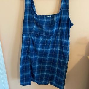 Blue Plaid midi dress